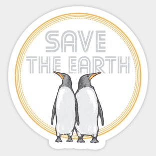 Earth Day Save The Earth Penguin Sticker